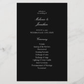 Budget White Elegant Wedding Programme - Black MED (Voorkant)