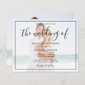 Budget White en Black Photo Weduwen Uitnodiging (Voorkant / Achterkant)