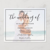 Budget White en Black Photo Weduwen Uitnodiging (Voorkant)