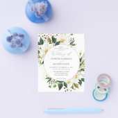 Budget White Floral & Greenery 1 Wedding Flyer (Enkel)