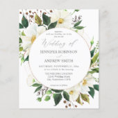 Budget White Floral & Greenery 1 Wedding Flyer (Voorkant)