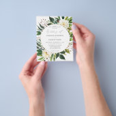 Budget White Floral & Greenery 2 Wedding Flyer (Hand)