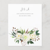 Budget White Floral & Greenery 2 Wedding Flyer (Achterkant)