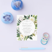 Budget White Floral & Greenery 2 Wedding Flyer (Enkel)
