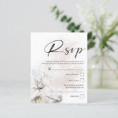 Budget White Floral QR Code Wedding RSVP (Staand voorkant)