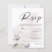 Budget White Floral QR Code Wedding RSVP (Voorkant)