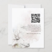 Budget White Floral Waterverf QR Wedding Invite (Achterkant)