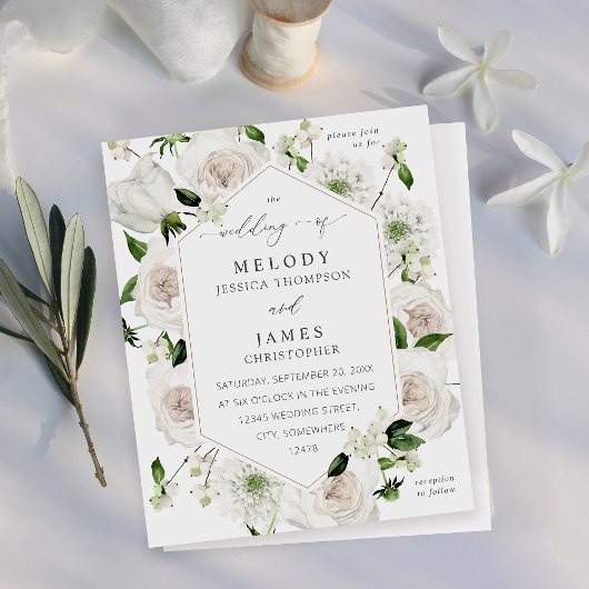 Budget White Floral Wedding