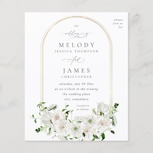 Budget White Floral Wedding 2 (Voorkant)