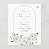 Budget White Floral Wedding 2 Flyer (Voorkant)