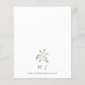 Budget White Floral Wedding Flyer (Achterkant)