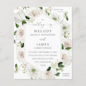 Budget White Floral Wedding Flyer (Voorkant)