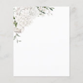 Budget White Floral Wedding Invitation (Achterkant)
