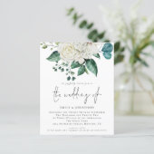 Budget White Florals Eucalyptus Weddenschap (Staand voorkant)