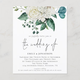 Budget White Florals Eucalyptus Weddenschap