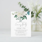 Budget White Florals QR Code Wedding Evening Party (Staand voorkant)