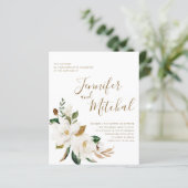 BUDGET White & Gold Floral Weddenschap (Staand voorkant)