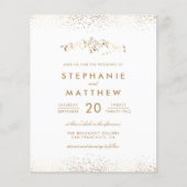 Budget White & Gold Foil Confetti Mountain Wedding (Voorkant)