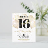 Budget White Gold Glitter Sweet 16 ballonnen uitno (Staand voorkant)