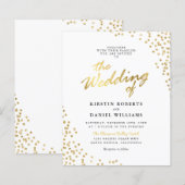 Budget White Gold Glitter Weddenschap (Voorkant / Achterkant)
