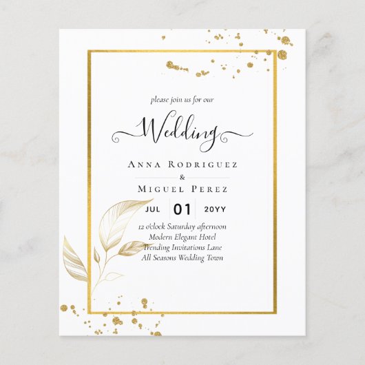BUDGET White Gold PHOTO Weddenschap Flyer (Voorkant)