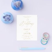 Budget White Gold Wedding Modern Flyer (Enkel)