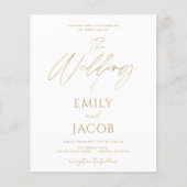 Budget White Gold Wedding Modern Flyer (Voorkant)