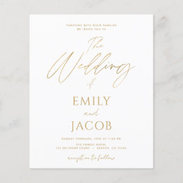 Budget White Gold Wedding Modern Flyer