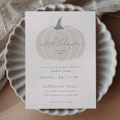 Budget White Herfst Baby shower Uitnodiging