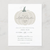 Budget White Herfst Baby shower Uitnodiging (Voorkant)