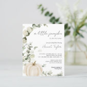 Budget White Herfst Baby shower Uitnodiging (Staand voorkant)