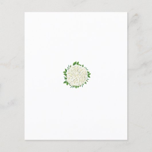 Budget White Hydrangea Rehearsal Dinner Uitnodigin Flyer (Achterkant)