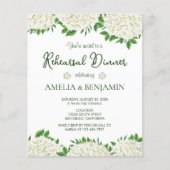 Budget White Hydrangea Rehearsal Dinner Uitnodigin Flyer (Voorkant)