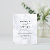 Budget White Marble Calligraphy Wedding Invitation (Staand voorkant)