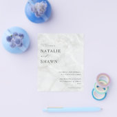 Budget White Marble Wedding Flyer (Enkel)