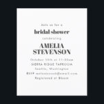 Budget White Minimalist Bridal Shower Uitnodiging<br><div class="desc">Budget White Minimalist Bridal Shower Uitnodiging</div>