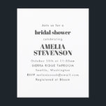 Budget White Minimalist Bridal Shower Uitnodiging<br><div class="desc">Budget White Minimalist Bridal Shower Uitnodiging</div>