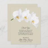 Budget White Orchid Funeral Memorial Bedankt (Voorkant / Achterkant)