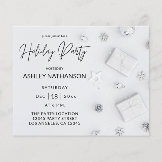 Budget White Pine Holiday Party Flyer (Voorkant)