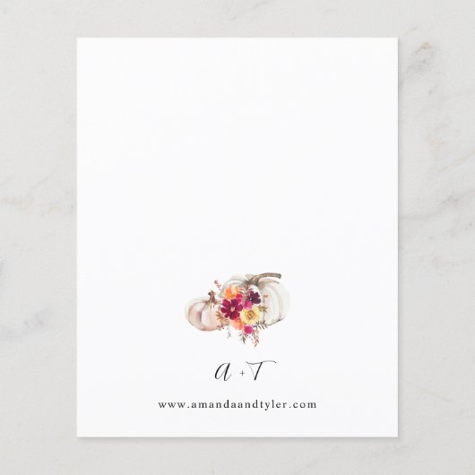 Budget White Pumpkin Herfst Floral Wedding (Achterkant)