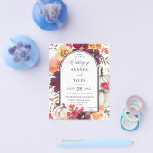 Budget White Pumpkin Herfst Floral Wedding Flyer (Enkel)