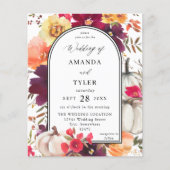 Budget White Pumpkin Herfst Floral Wedding Flyer (Voorkant)