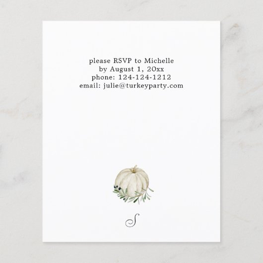 Budget White Pumpkin-Thanksgiving Flyer (Achterkant)
