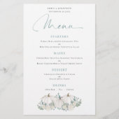 Budget White Pumpkins Florals Wedding Menu (Voorkant)