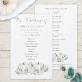 Budget White Pumpkins Florals Wedding Programme