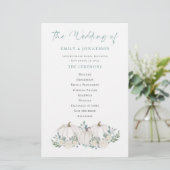 Budget White Pumpkins Florals Wedding Programme (Staand voorkant)