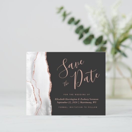 Budget White Rose Goud Agate Donker Bewaar de Datu (Staand voorkant)