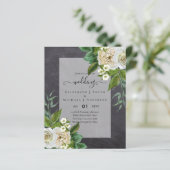 BUDGET WHITE ROSEERT UITNODIGINGEN WEDDING CHIC (Staand voorkant)