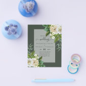 BUDGET WHITE ROSEERT UITNODIGINGEN WEDDING CHIC FLYER (Enkel)