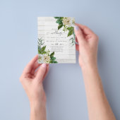 BUDGET WHITE ROSEERT UITNODIGINGEN WEDDING CHIC FLYER (Hand)